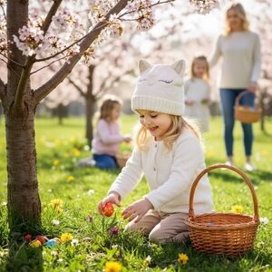 Girls' Snowy Sweetheart Shimmer Ears Cat Beanie